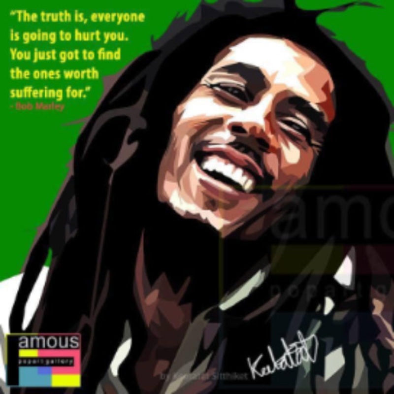 Pop Art Wall Decoration Drawing (Bob Marley – Green)