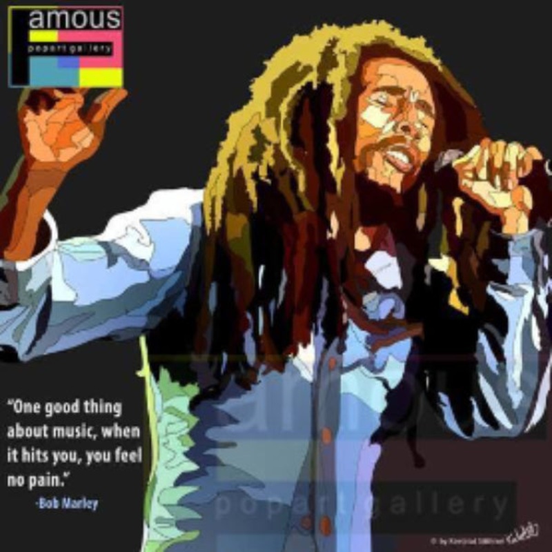 Pop Art Wall Decoration Drawing (Bob Marley – Singing)
