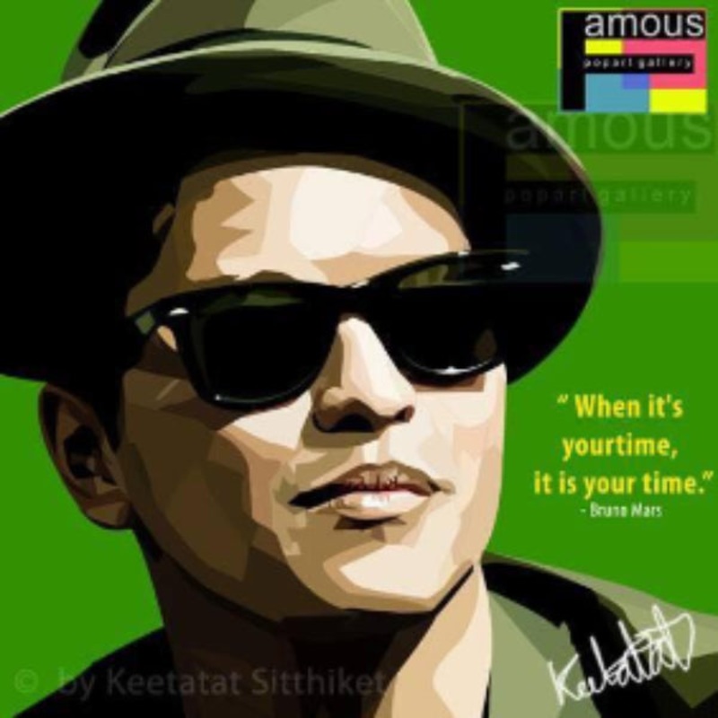 Pop Art Wall Decoration Drawing (Bruno Mars)