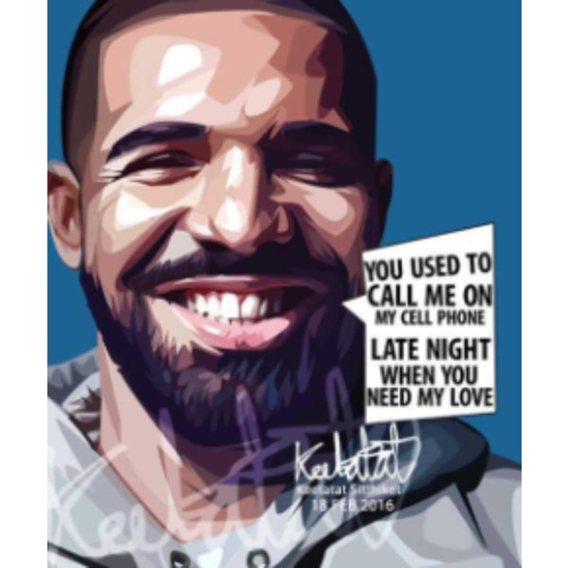 Pop Art Wall Decoration Drawing (Drake)