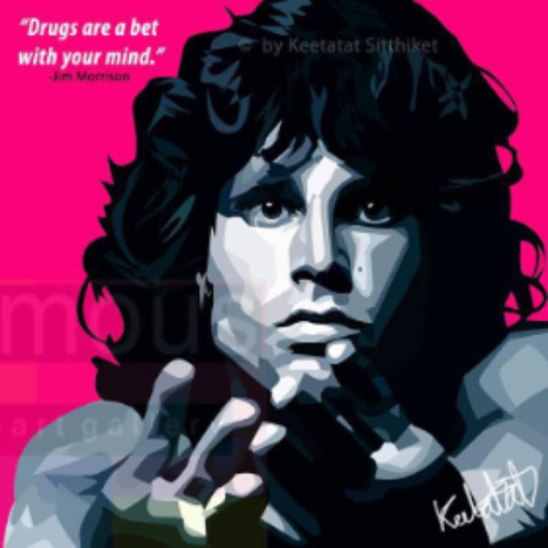 Pop Art Wall Decoration Drawing (Jim Morrison)