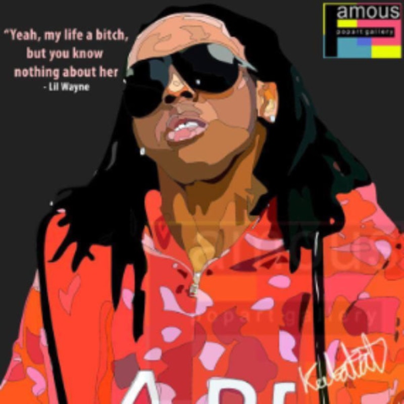 Pop Art Wall Decoration Drawing (Lil Wayne)
