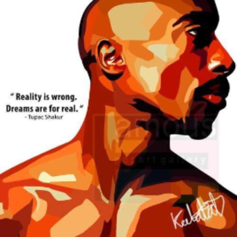 Pop Art Wall Decoration Drawing (Tupac Shakur)