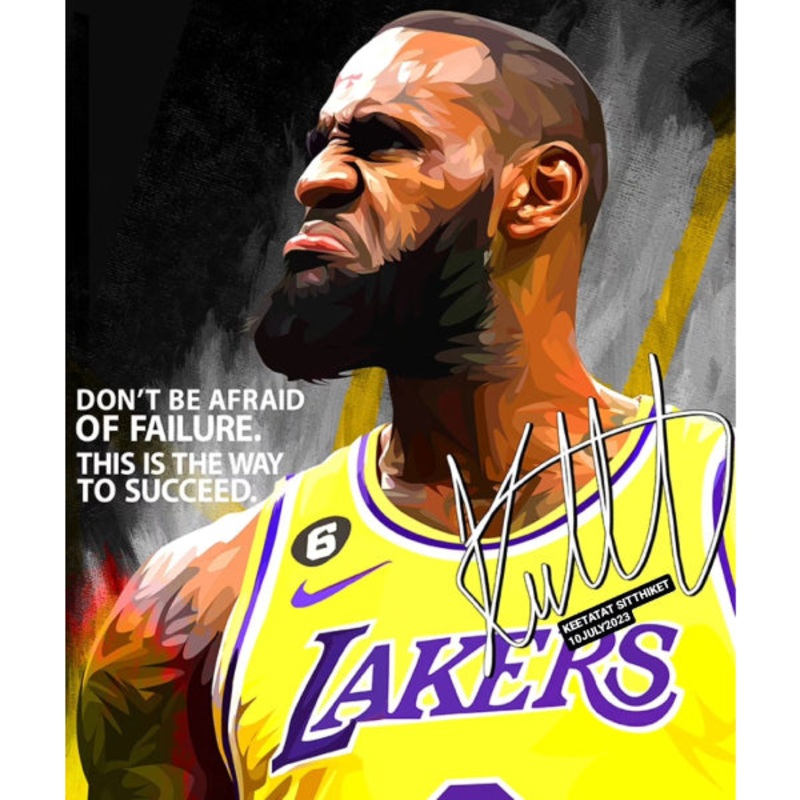Pop Art Wall Decoration Drawing (LeBron James – Don’t be afraid of failure. This is the way to succeed)